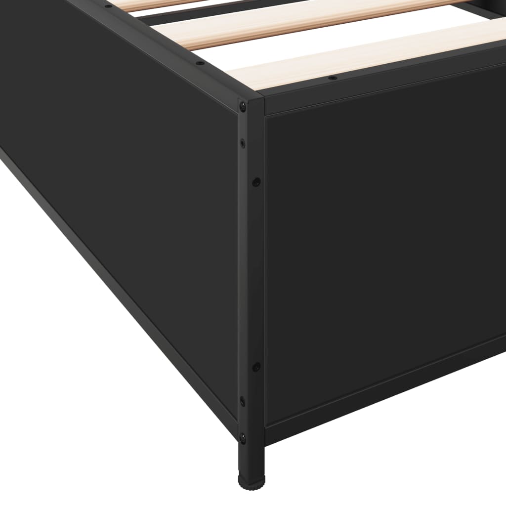 Okvir za krevet crni 90 x 190 cm od konstruiranog drvo i metal