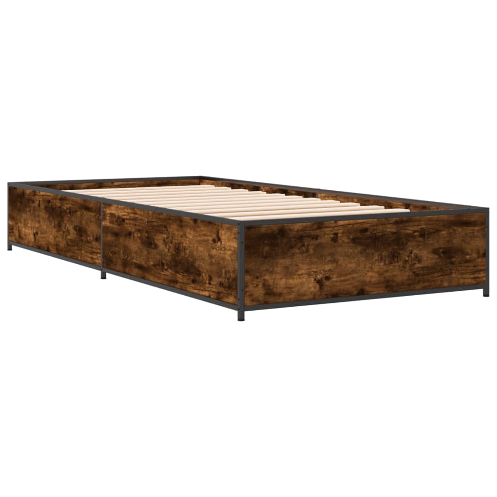 Okvir kreveta boja hrasta 75 x 190 cm konstruirano drvo i metal