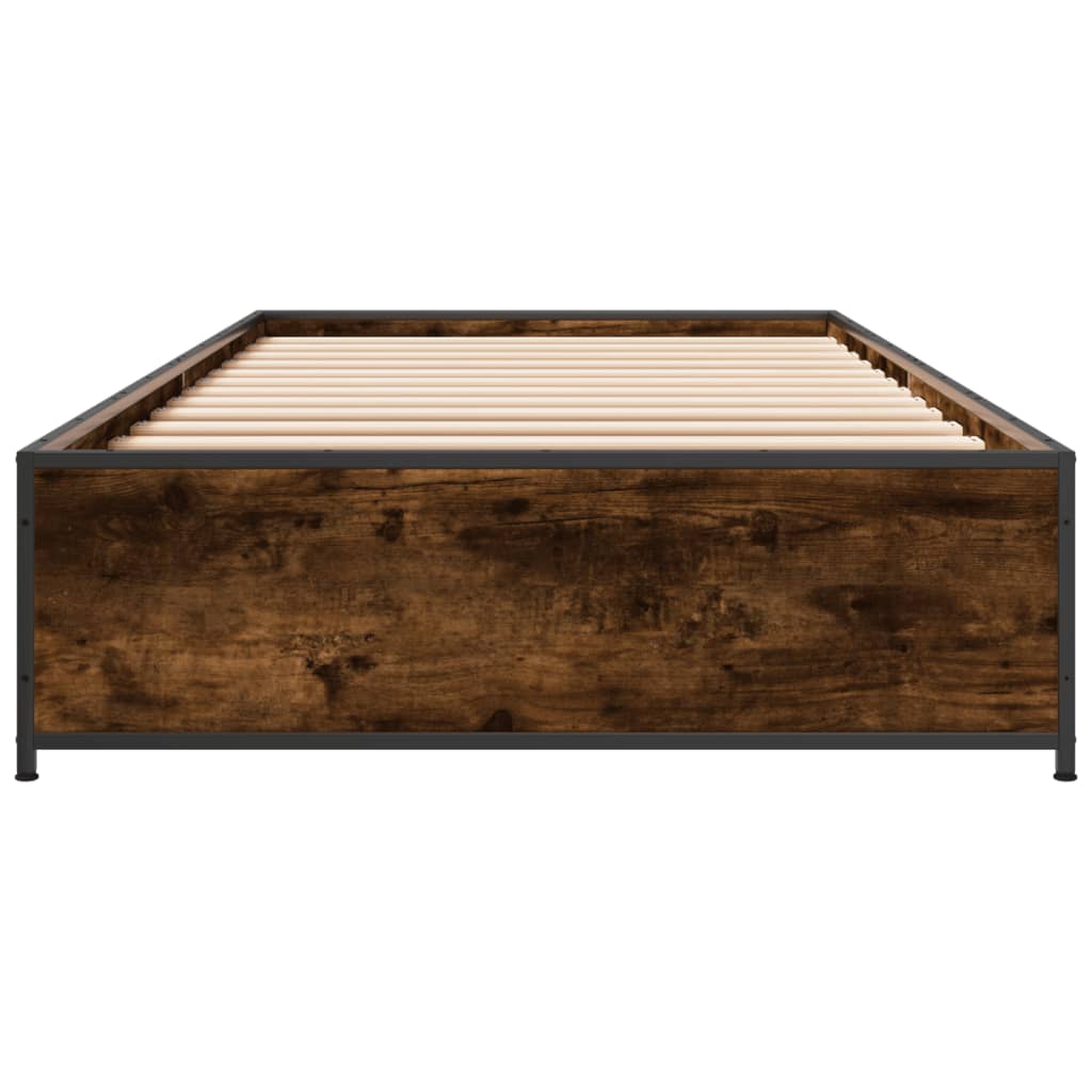 Okvir kreveta boja hrasta 75 x 190 cm konstruirano drvo i metal
