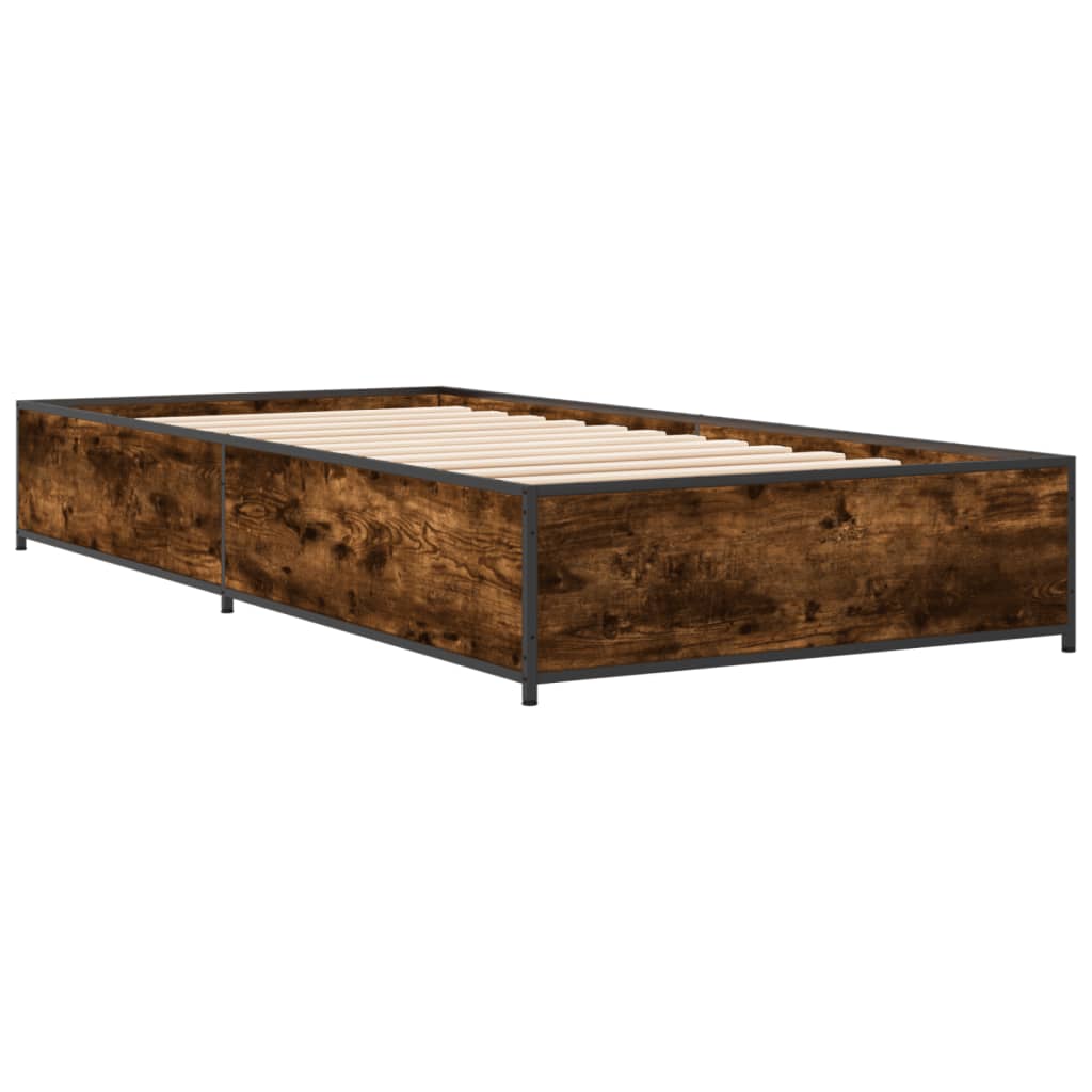 Okvir kreveta boja hrasta 75 x 190 cm konstruirano drvo i metal