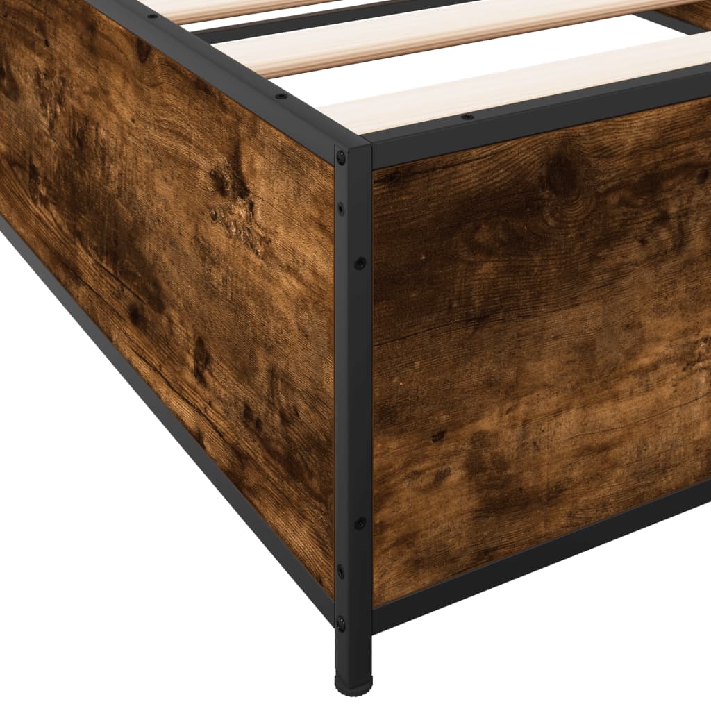Okvir kreveta boja hrasta 75 x 190 cm konstruirano drvo i metal