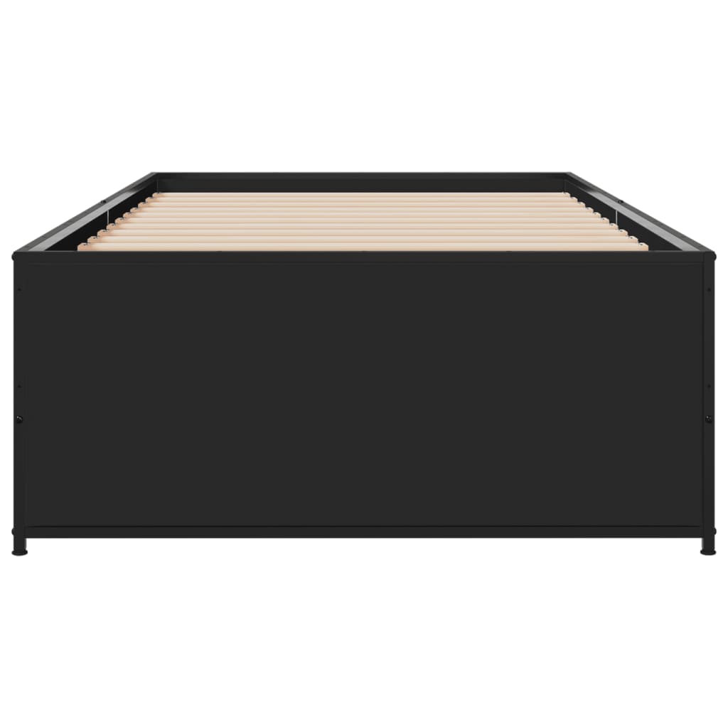 Okvir za krevet crni 100x200 cm konstruirano drvo i metal