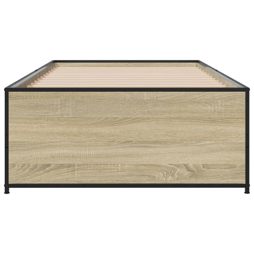 Okvir za krevet boja hrasta 100x200cm konstruirano drvo i metal