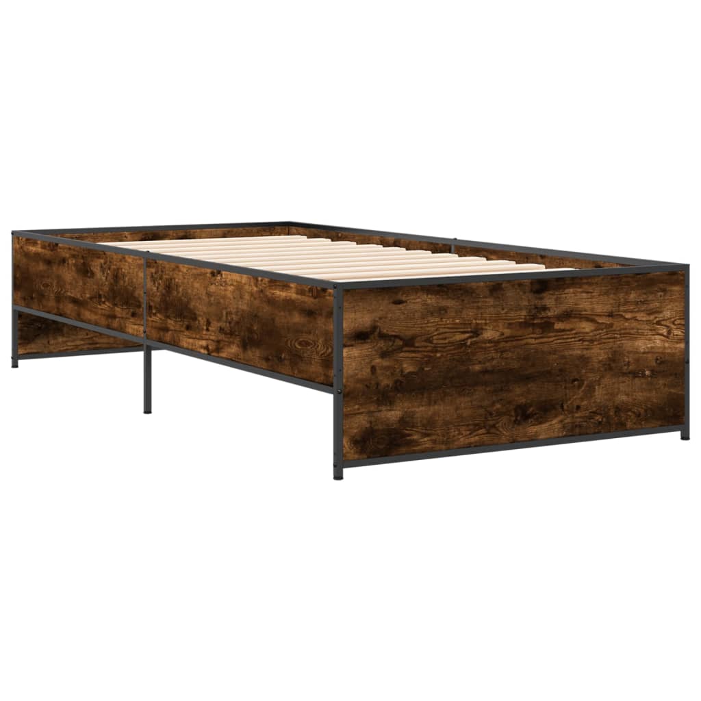 Okvir za krevet boja hrasta 120x200cm konstruirano drvo i metal