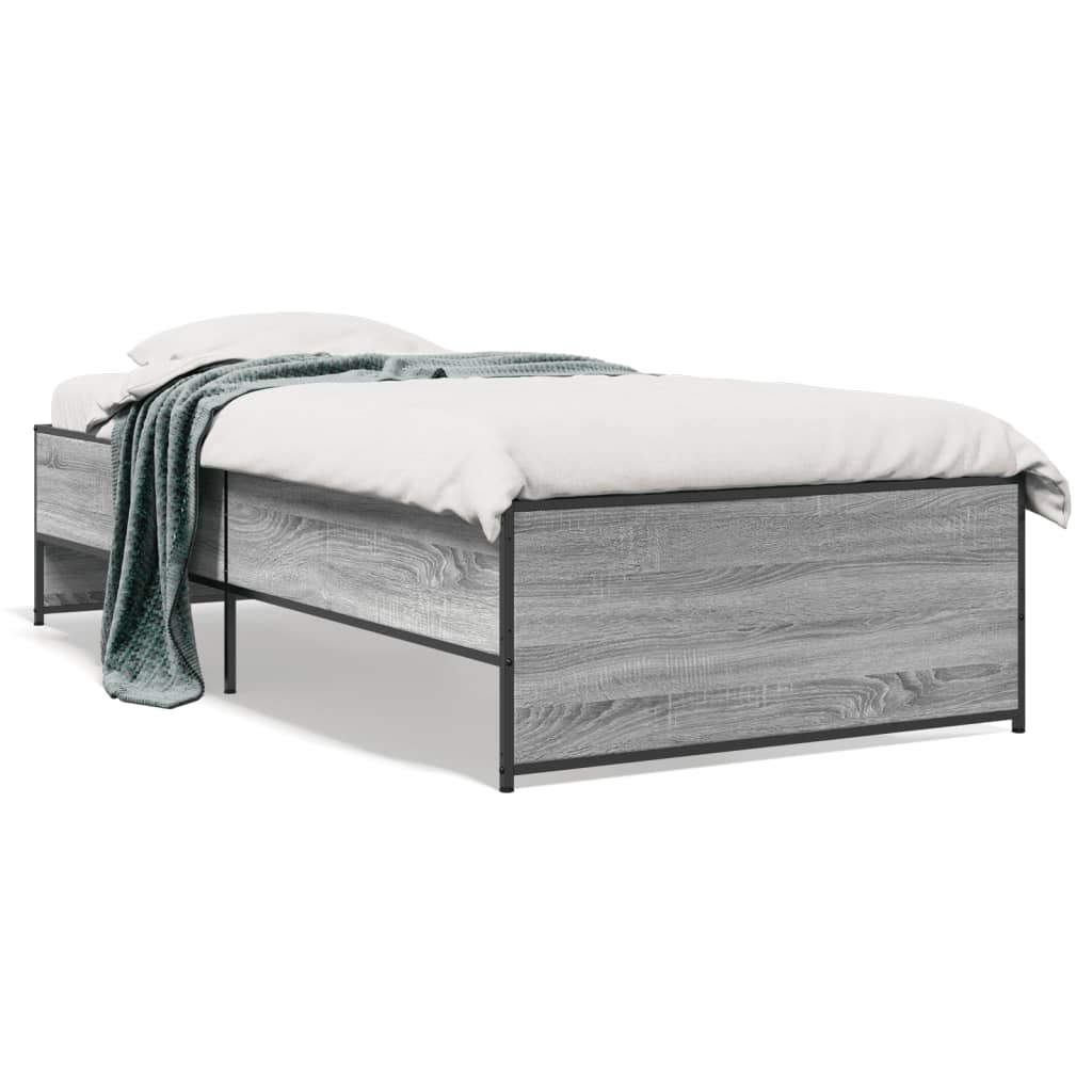 Okvir za krevet boja hrasta 100x200cm konstruirano drvo i metal