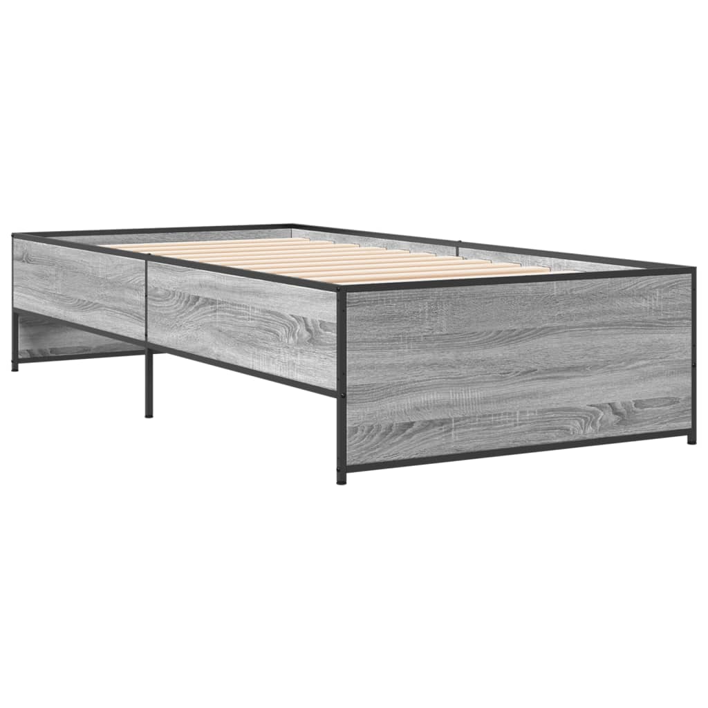 Okvir za krevet boja hrasta 100x200cm konstruirano drvo i metal