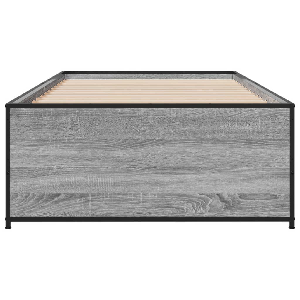Okvir za krevet boja hrasta 100x200cm konstruirano drvo i metal