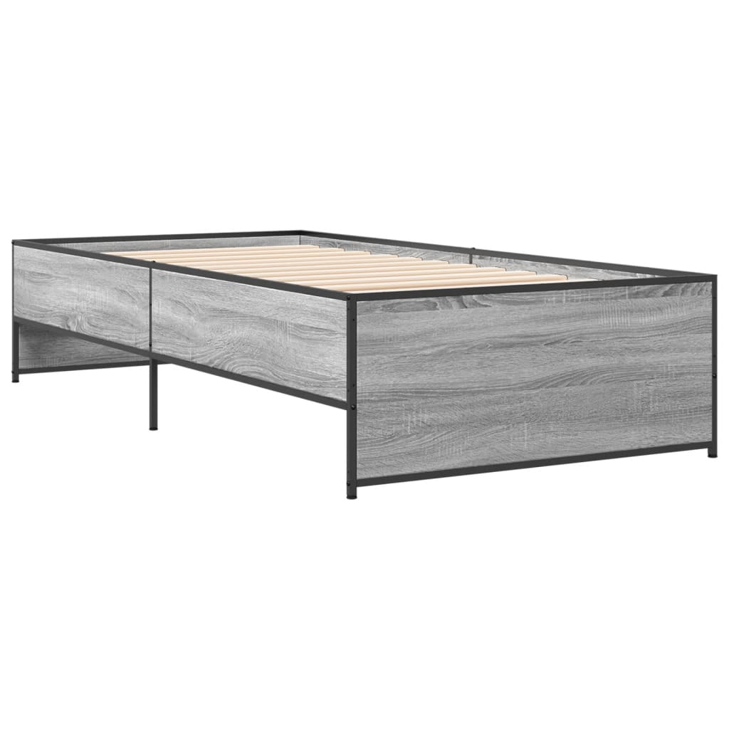 Okvir za krevet boja hrasta 100x200cm konstruirano drvo i metal
