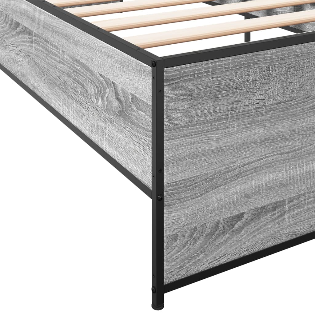Okvir za krevet boja hrasta 100x200cm konstruirano drvo i metal