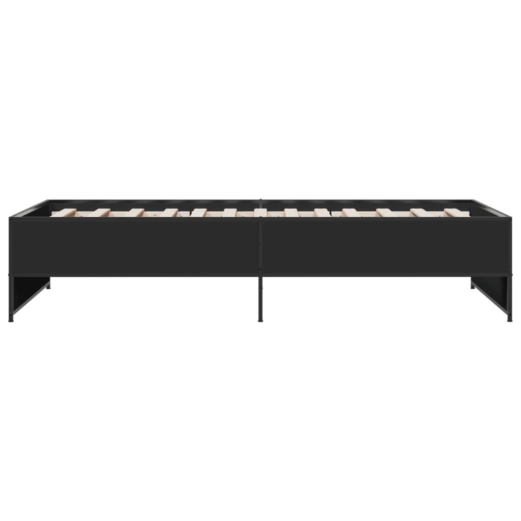 Okvir za krevet crni 90 x 190 cm od konstruiranog drvo i metal