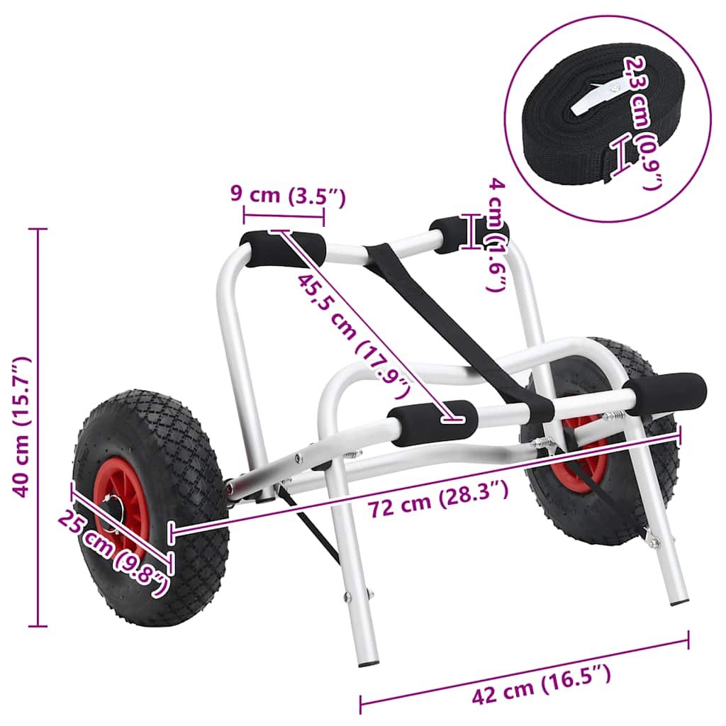 Kolica za kajak sklopiva 45 kg aluminijska