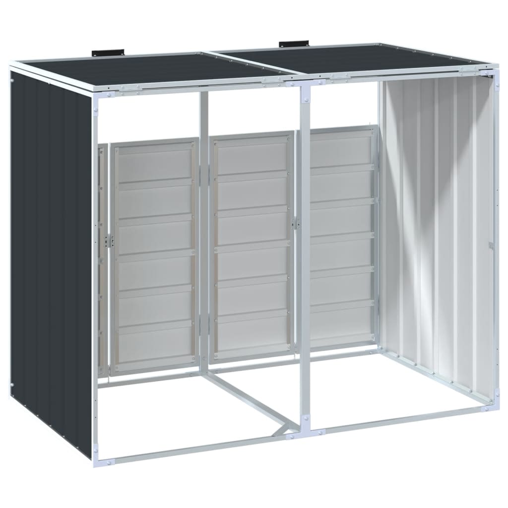 Spremište za 2 kanta za otpad antracit 144x81x113 cm čelično