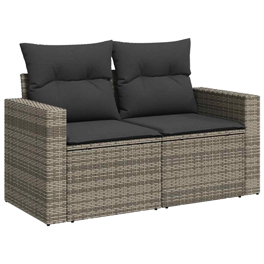 11-dijelni set vrtnih sofa poliratan s jastucima svijetlosivi