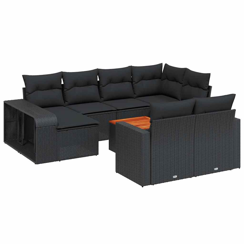 11-dijelni set vrtnih sofa poliratan s jastucima svijetlosivi