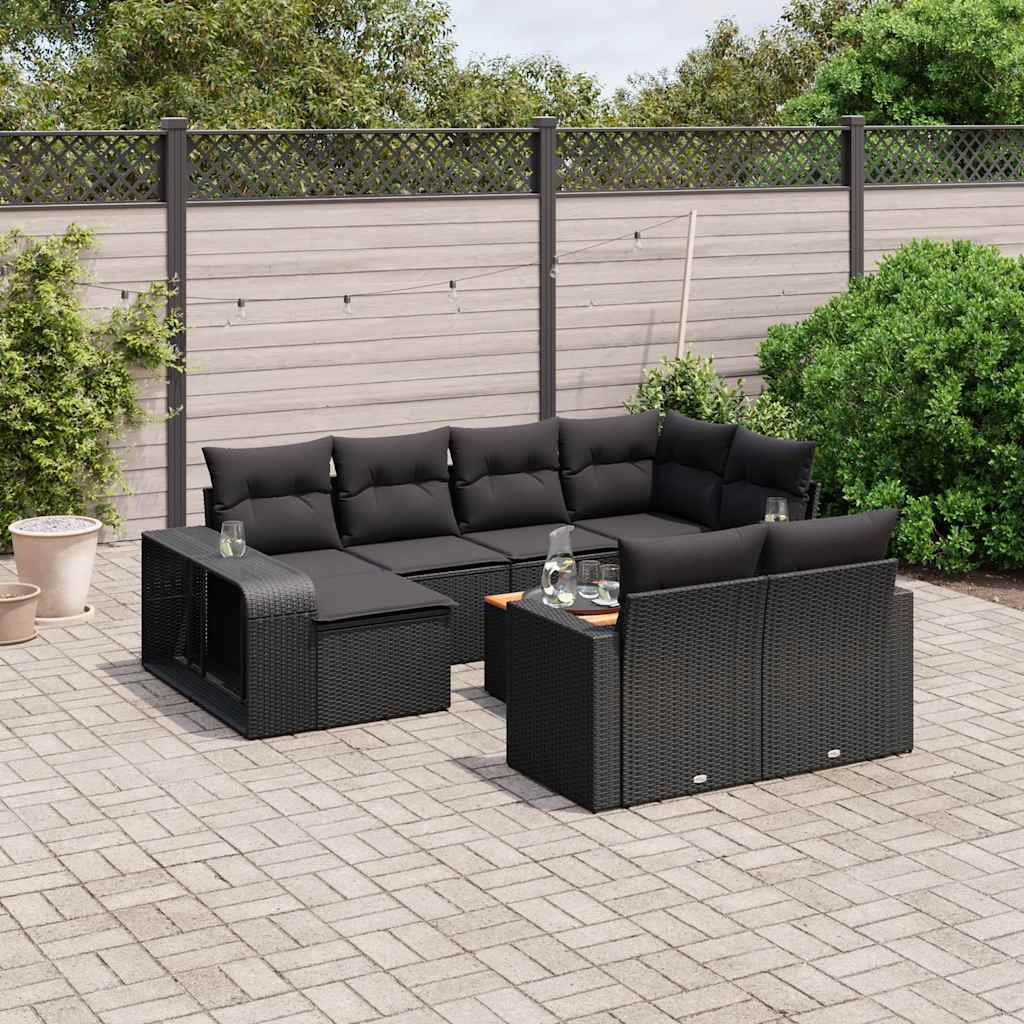 11-dijelni set vrtnih sofa poliratan s jastucima svijetlosivi