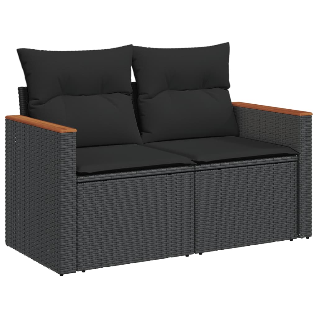 13-dijelni set vrtnih sofa s jastucima poliratan crni