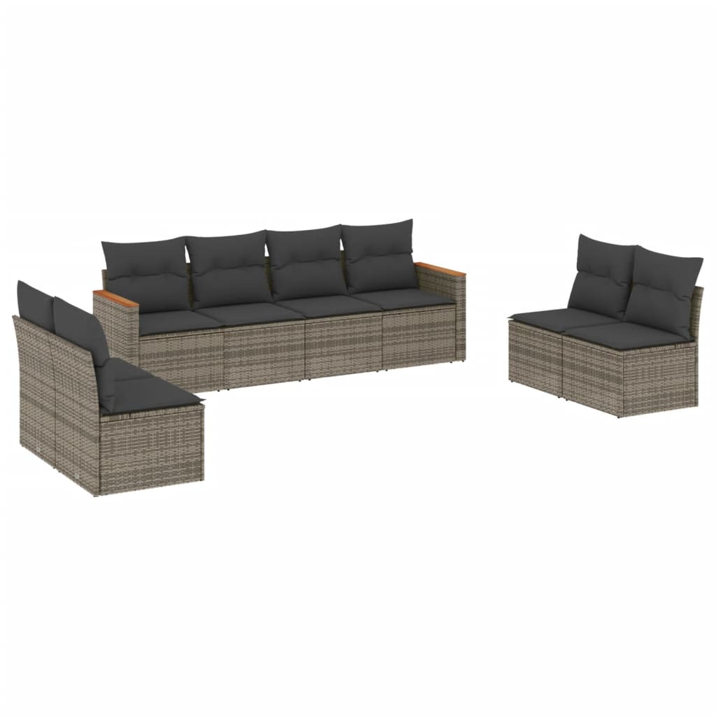 8-dijelni set vrtnih sofa s jastucima od poliratana