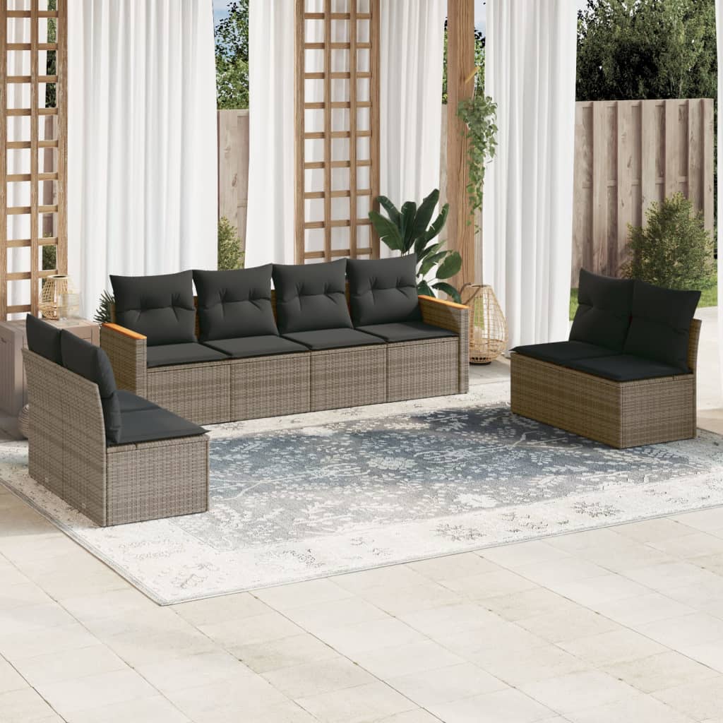 8-dijelni set vrtnih sofa s jastucima od poliratana