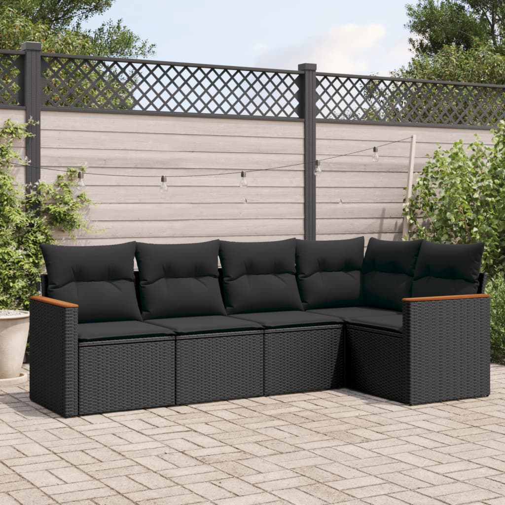 5-dijelni set vrtnih sofa s jastucima od poliratana