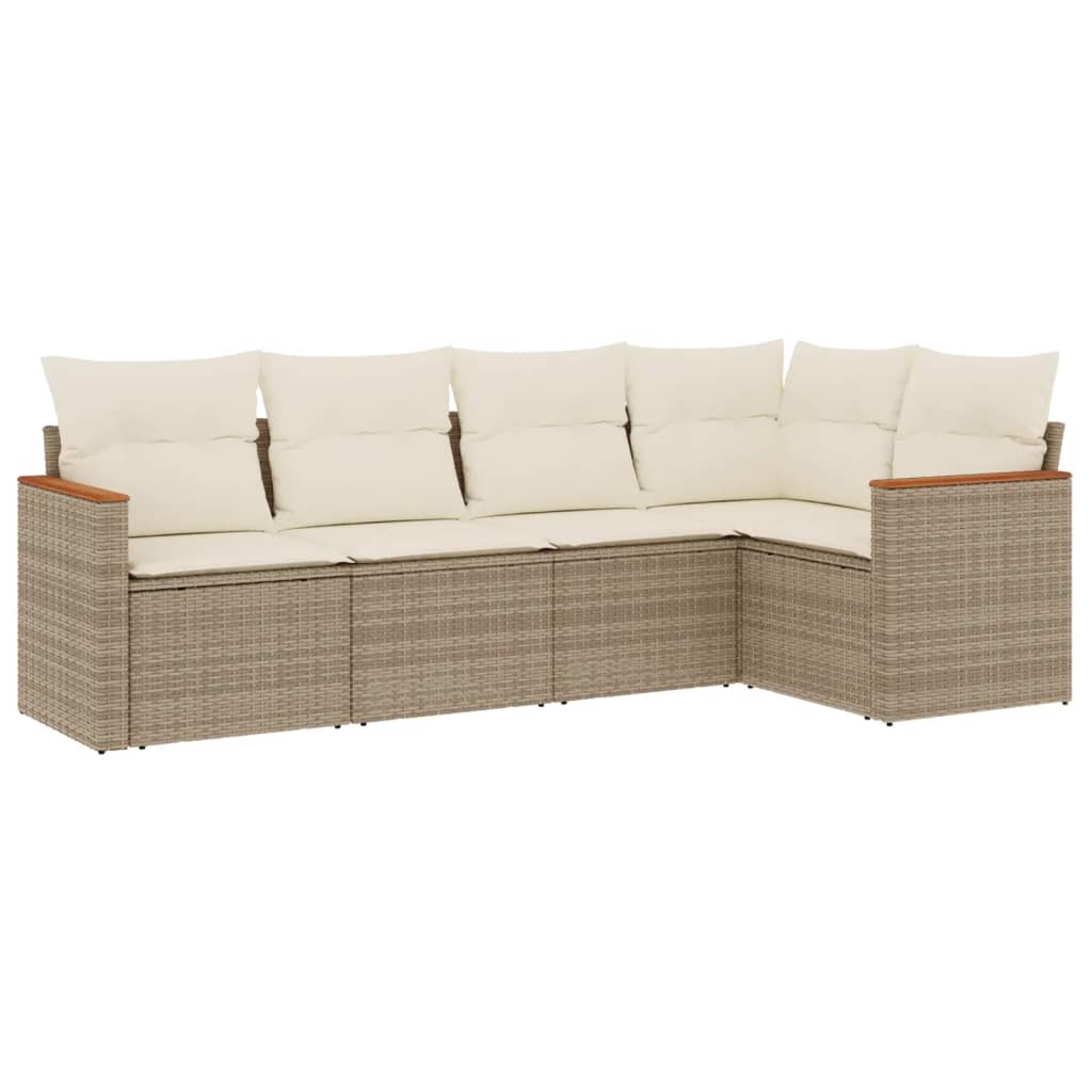 5-dijelni set vrtnih sofa s jastucima od poliratana