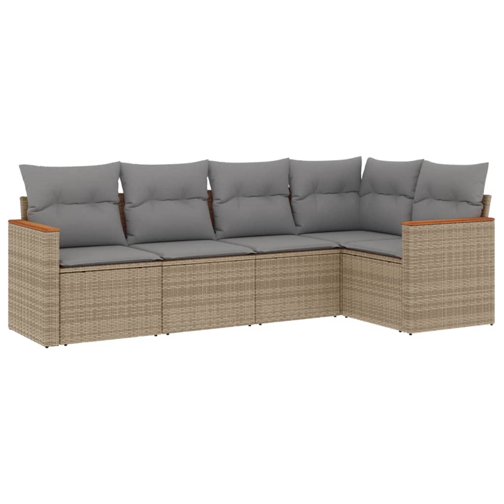 5-dijelni set vrtnih sofa s jastucima od poliratana
