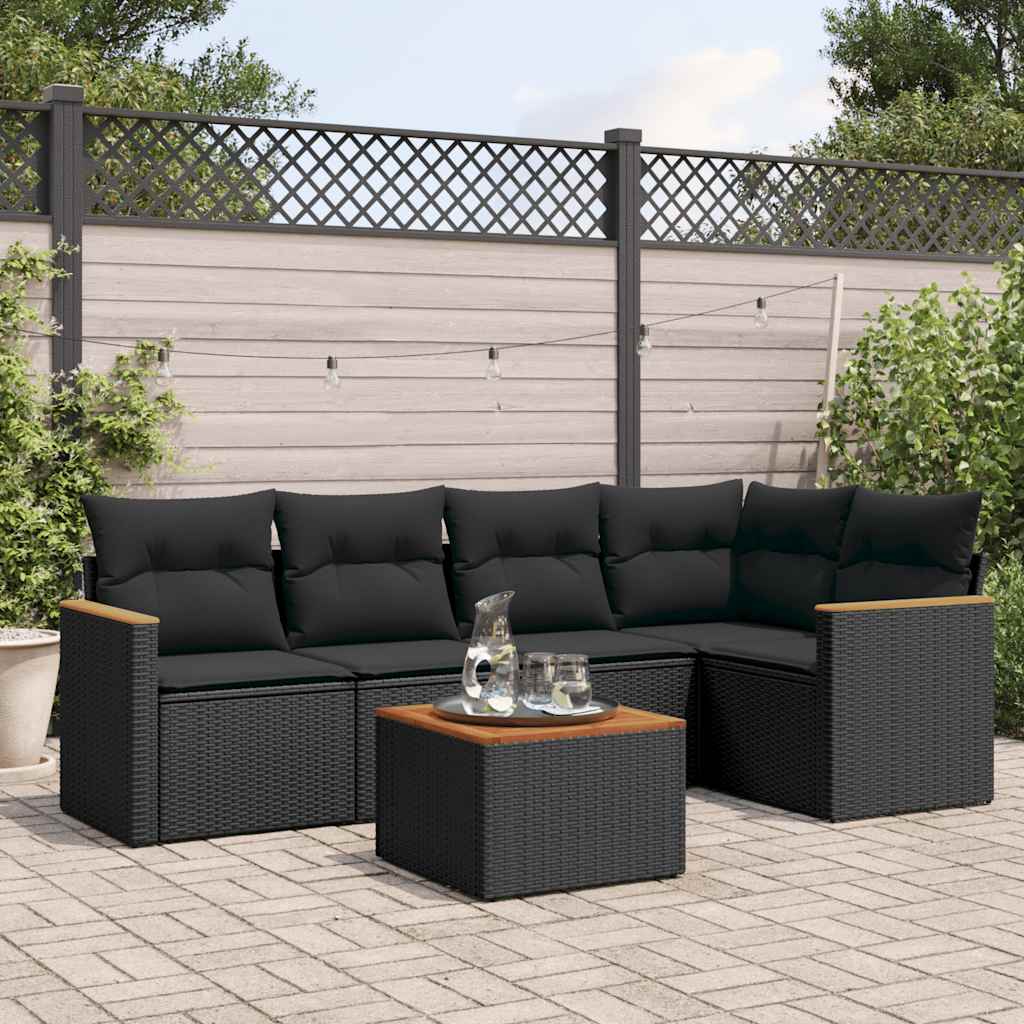 5-dijelni set vrtnih sofa s jastucima od poliratana