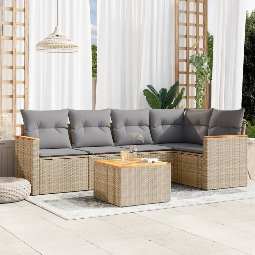5-dijelni set vrtnih sofa s jastucima od poliratana