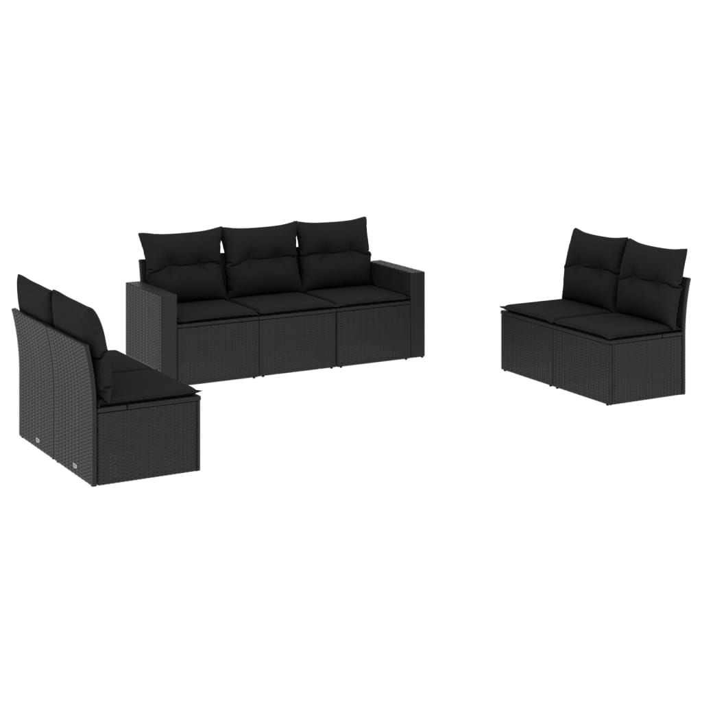 7-dijelni set vrtnih sofa od poliratana s jastucima smeđi