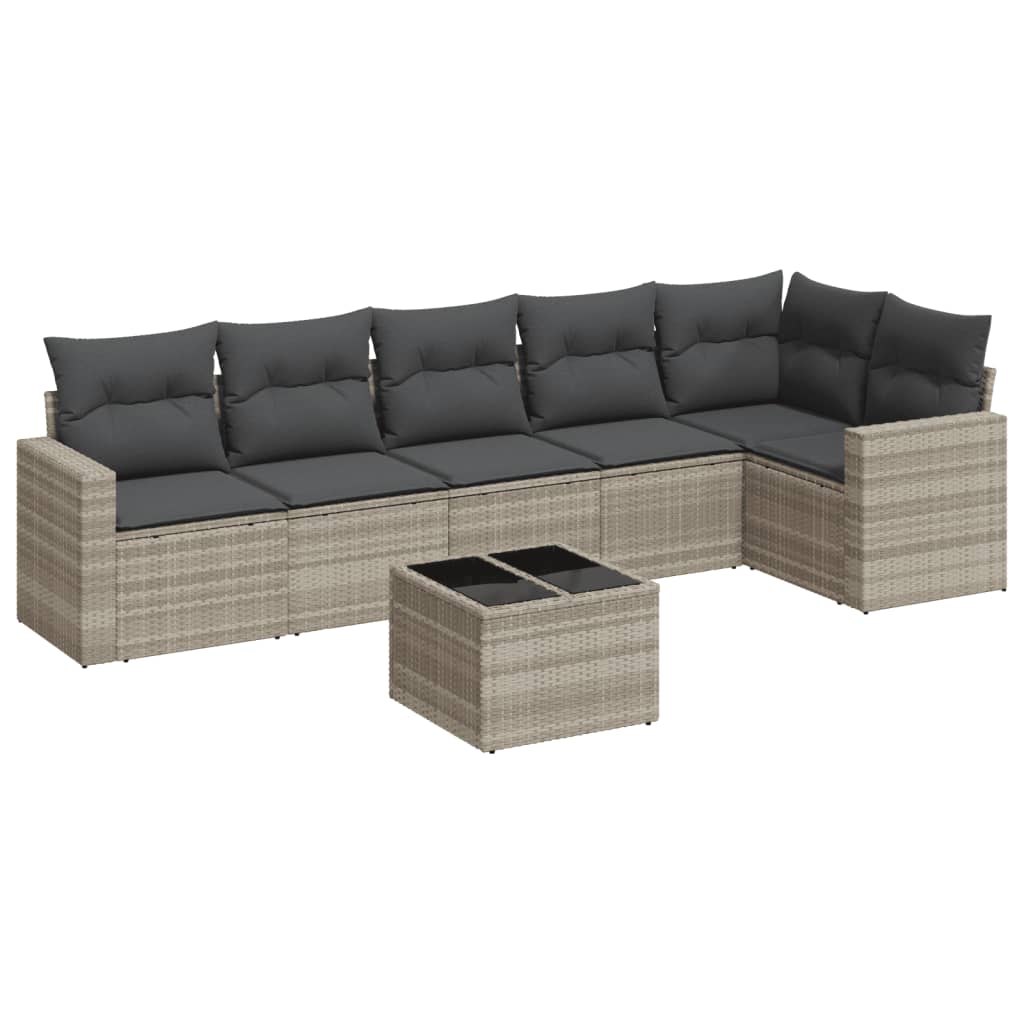 7-dijelni set vrtnih sofa svjetlosivi od poliratana