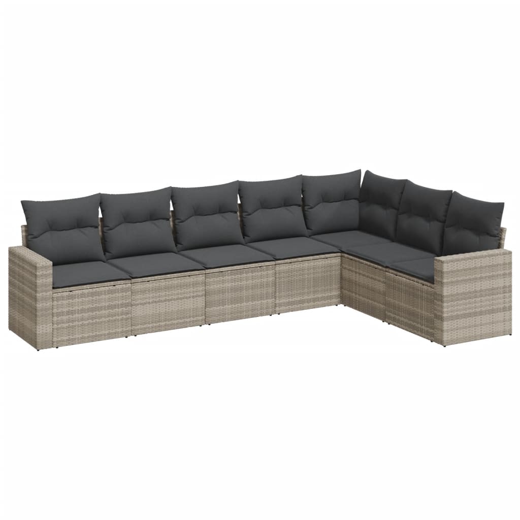 7-dijelni set vrtnih sofa svjetlosivi od poliratana