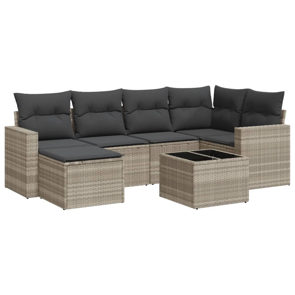 7-dijelni set vrtnih sofa svjetlosivi od poliratana