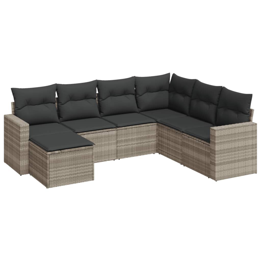 7-dijelni set vrtnih sofa svjetlosivi od poliratana