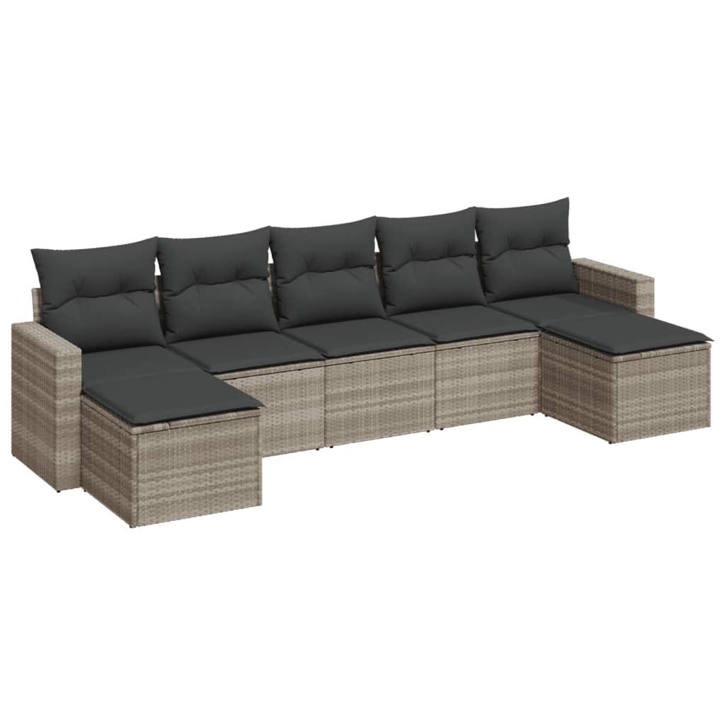7-dijelni set vrtnih sofa svjetlosivi od poliratana