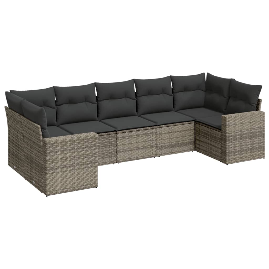 7-dijelni set vrtnih sofa sivi od poliratana
