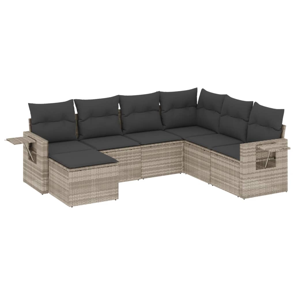 7-dijelni set vrtnih sofa svjetlosivi od poliratana