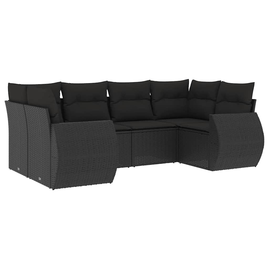 6-dijelni set vrtnih sofa od poliratana s jastucima smeđi