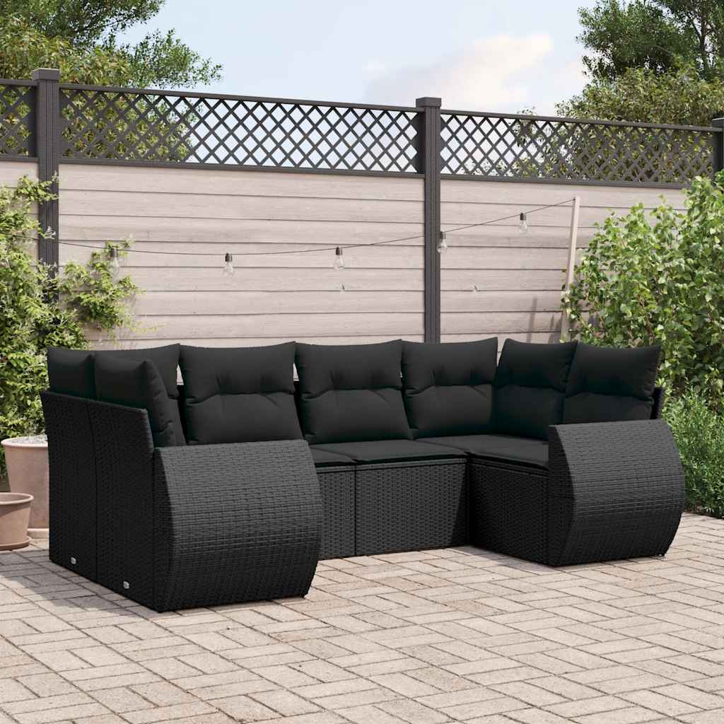 6-dijelni set vrtnih sofa od poliratana s jastucima smeđi