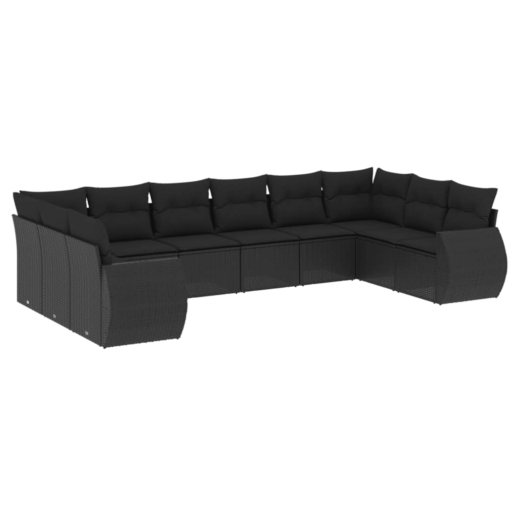 11-dijelni set vrtnih sofa poliratan s jastucima svijetlosivi