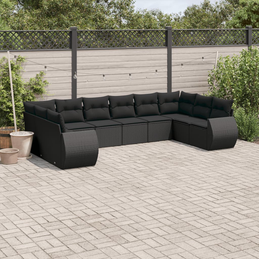 11-dijelni set vrtnih sofa poliratan s jastucima svijetlosivi