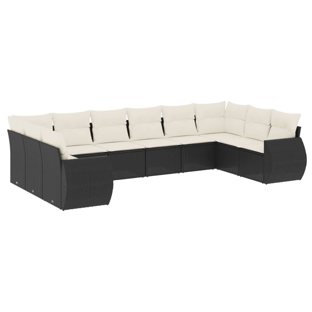 11-dijelni set vrtnih sofa poliratan s jastucima svijetlosivi