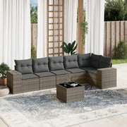 7-dijelni set vrtnih sofa sivi od poliratana