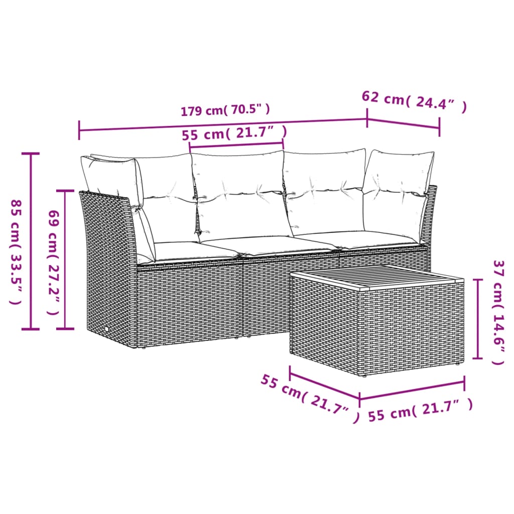 -4-dijelni-set-vrtnih-sofa-od-poliratana-s-jastucima-crni