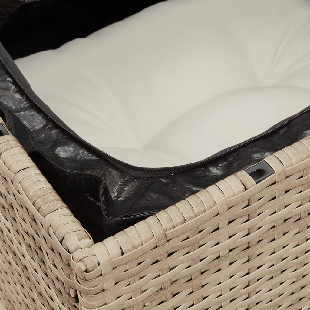 5-dijelni vrtni set sofa s jastucima bež od poliratana
