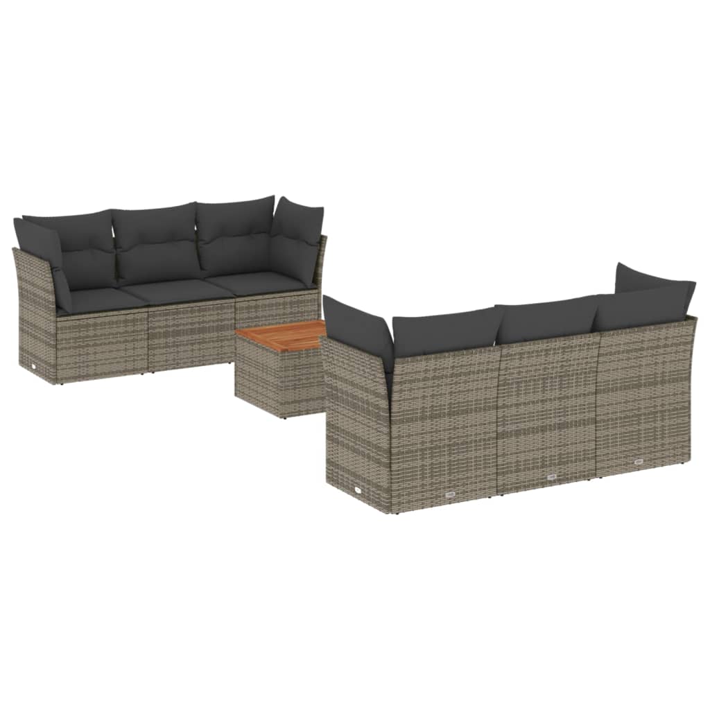 7-dijelni set vrtnih sofa sivi od poliratana