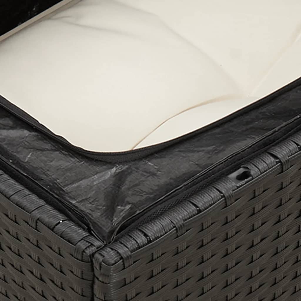 8-dijelni set vrtnih sofa od poliratana s jastucima crni Crna 62 x 62 x 69 cm