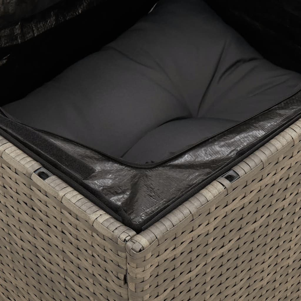 8-dijelni set vrtnih sofa od poliratana s jastucima sivi