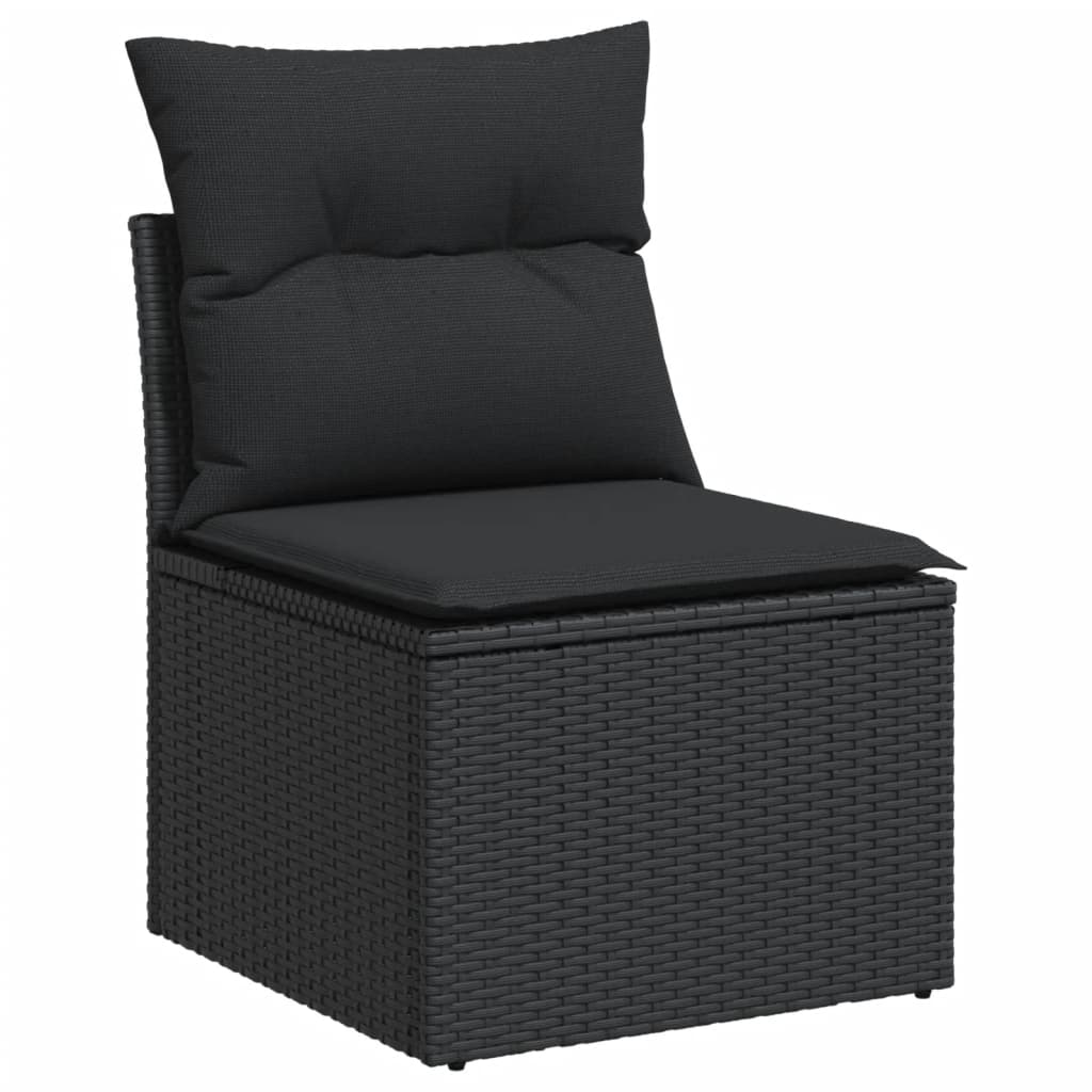 13-dijelni set vrtnih sofa s jastucima poliratan crni