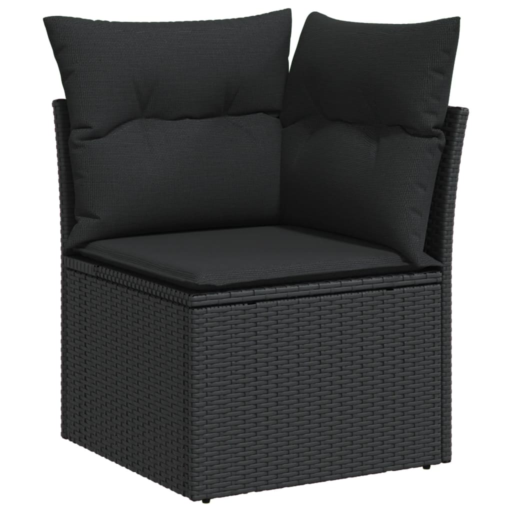 13-dijelni set vrtnih sofa s jastucima poliratan crni