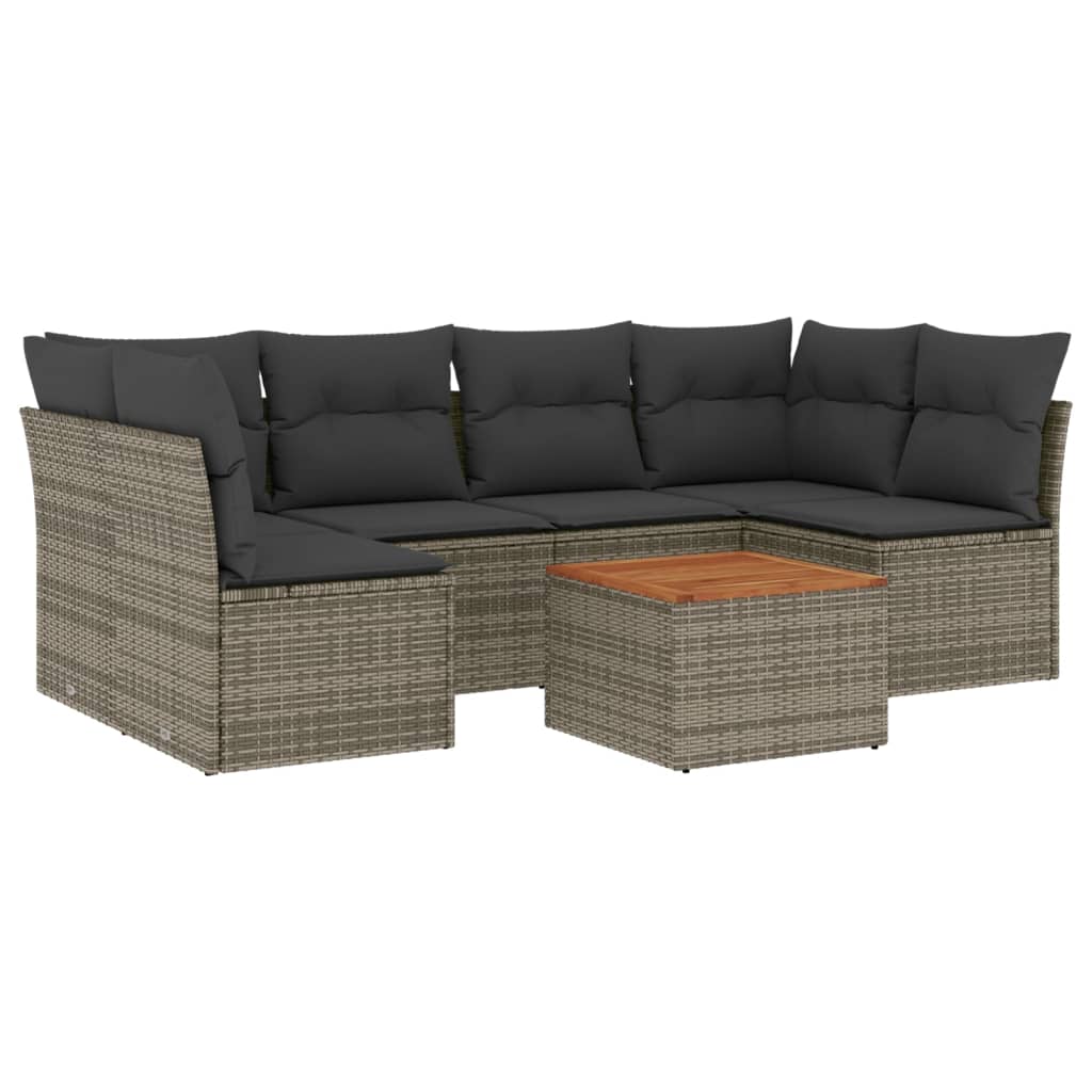 7-dijelni set vrtnih sofa sivi od poliratana