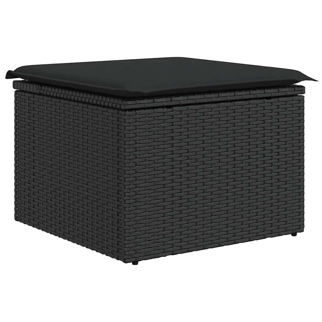 6-dijelni set vrtnih sofa s jastucima crni od poliratana